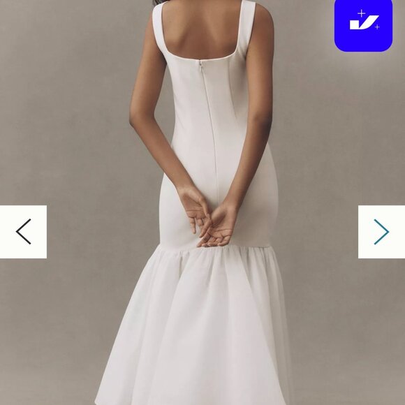 Anthropology Square Neck Trumpet Maxi Dress - Picture 2 of 6